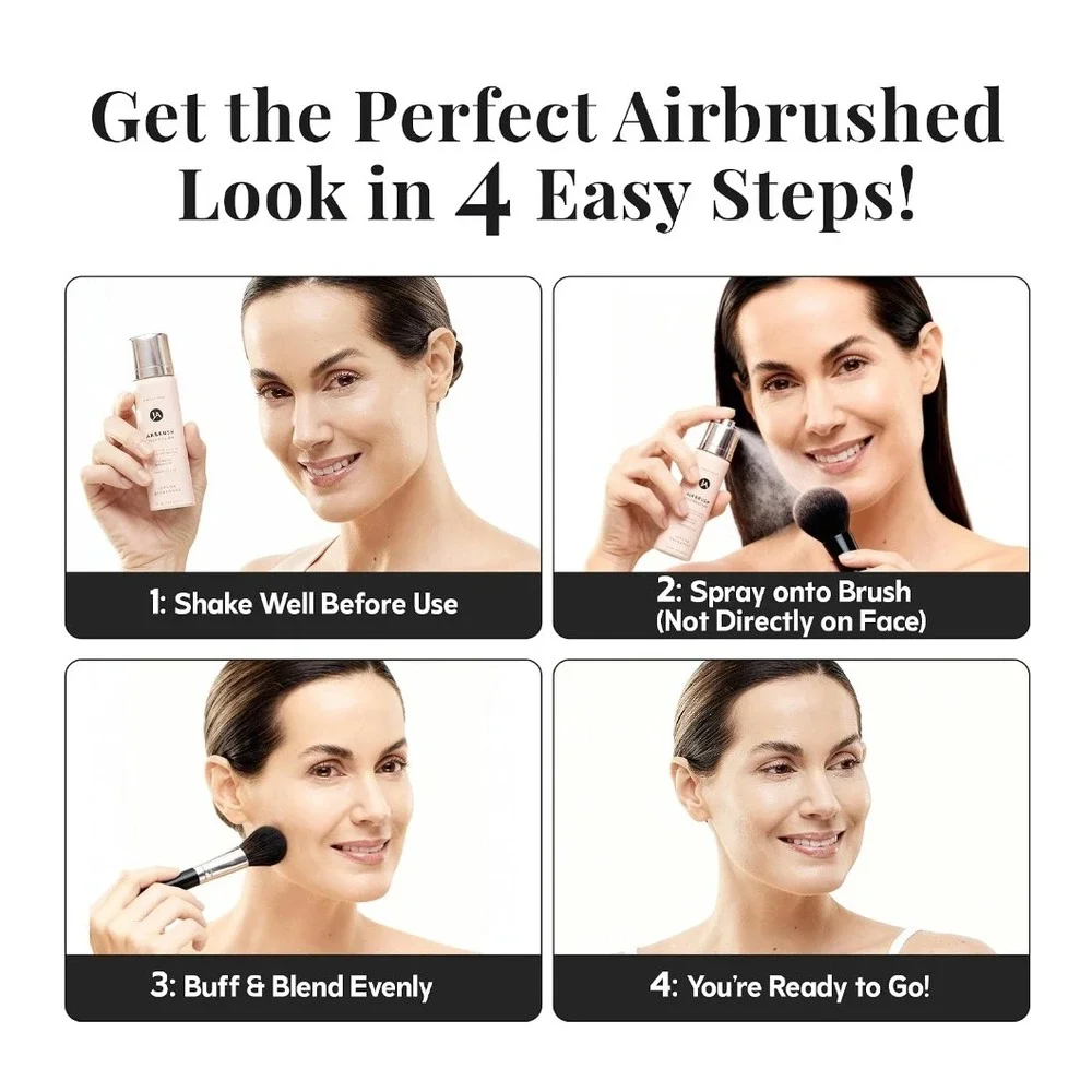 Jerome Alexander Magic Minerals Airbrush Foundation 2pc Set Light Medium 1.8oz